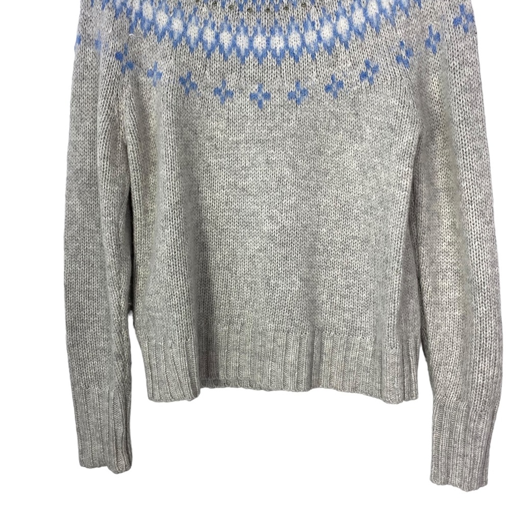 J. Crew Fair Isle Sweater Alpaca Merino Lambs Wool Crewneck Womens Sz XS Cream - Picture 13 of 13
